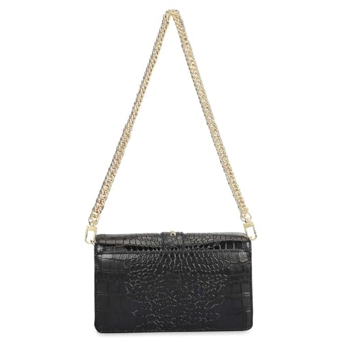 Da Milano Leather Shoulder Bag for Women - Black