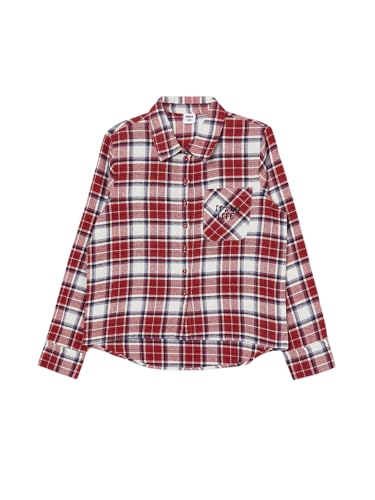 Max Girls Checked Regular Fit Shirt (Red_14-16 Y)