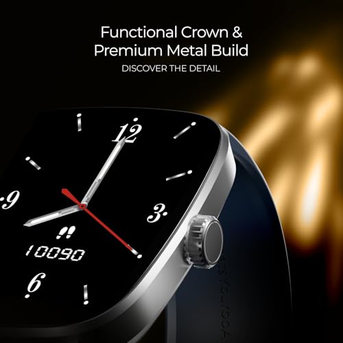 boAt Ultima Regal w/ 2.01”(5.10 cm) Crystal-Clear AMOLED Display, 1000 NITS Brightness,Premium Metal Body, Functional Crown, 100+ Sports Modes, Fitness Smart Watch for Men & Women (Sapphire Blue)