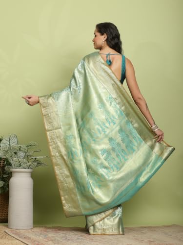 Meena Bazaar Women's Art Silk Saree | Elegant Designer Silk Saree | Soft Lightweight Traditional Ethnic Saree for Wedding, Festival, Party & Special Occasions