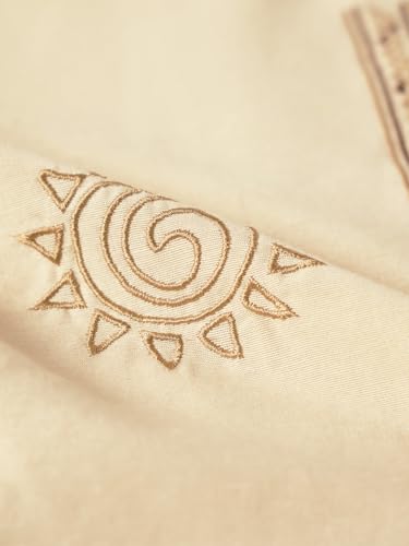 The Souled Store Lion King: Elements Women and Girls Full Sleeves Spread Collar Embroidered Cotton Oversized Fit Lightweight Comfortable All-Season Boyfriend Shirt for Casual Streetwear