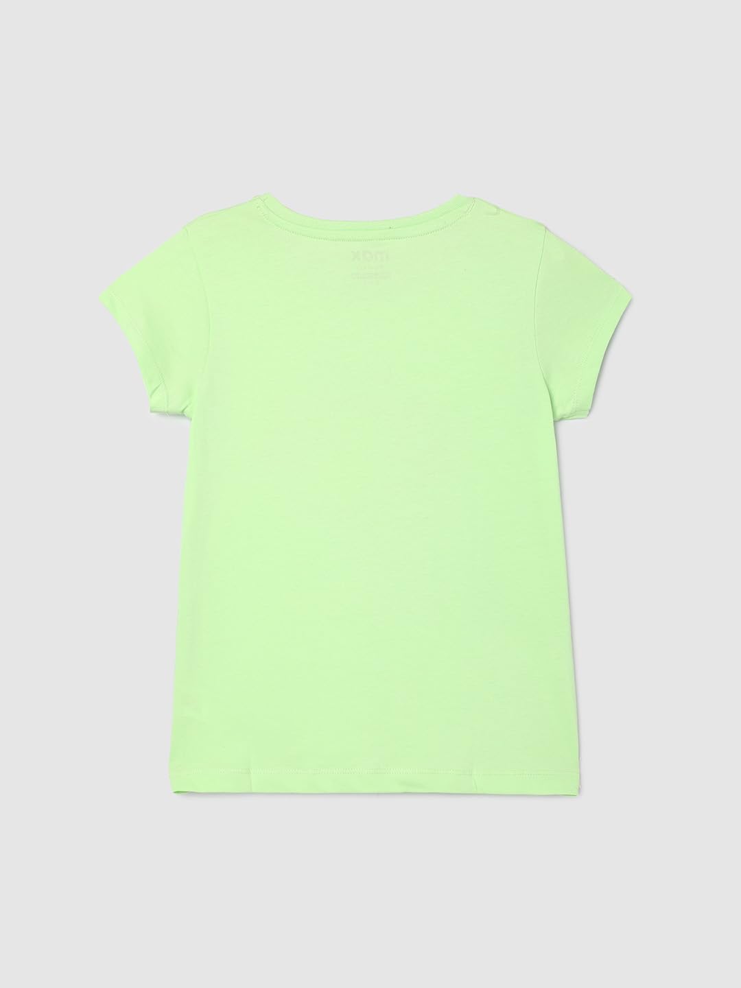 Max Girls Printed Round Neck T-Shirt (S24CBT22LIME Green)_7-8Y