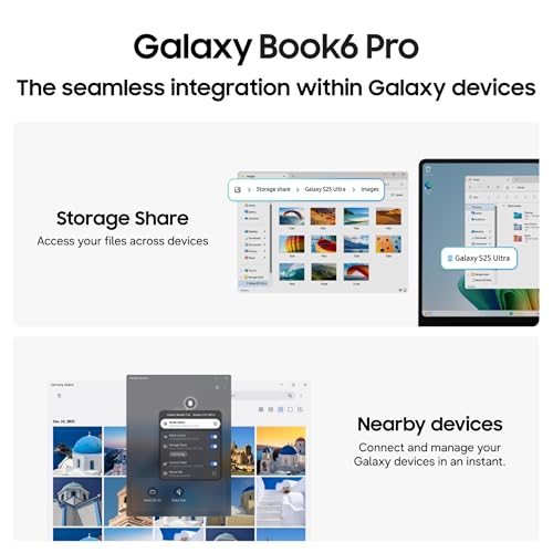 Samsung Galaxy Book6 Pro (Gray, 16GB RAM, 1TB SSD) | Intel Core Ultra 7 (Series 3) | 14" WQXGA+ Dynamic AMOLED 2X | 30Hrs Battery Life | 120 Hz Refresh Rate | Dolby Atmos Stereo Speakers | AI PC