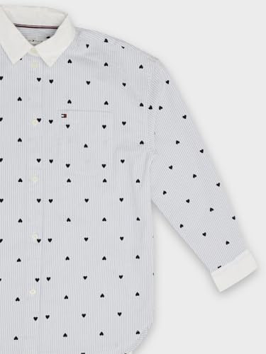 Tommy Hilfiger Girls Striped Relaxed-Fit Cotton Shirt