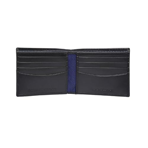 Tommy Hilfiger Men Leather RFID Protected Tuxtla Slimfold Wallet - Black, No. of Card Slot: 8