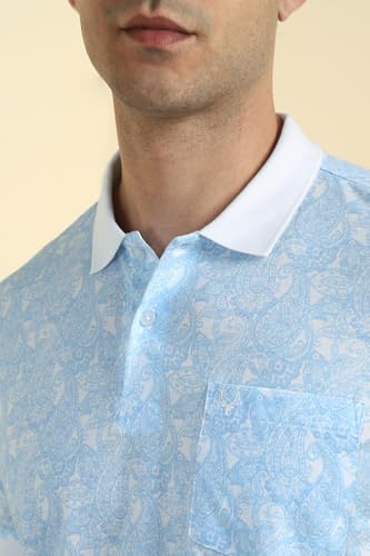 Allen Solly Men's Regular Fit T-Shirt (ASKWQRGFI30791_Light Blue