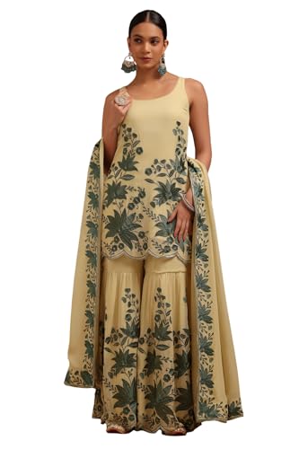 Soch Women's Georgette Salwar Suit Set (EWA5CD22415_Green
