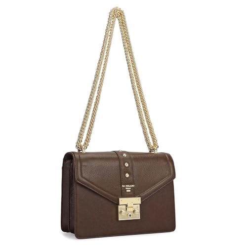 Da Milano Leather Shoulder Bag for Women - Brown (00349D-OL)