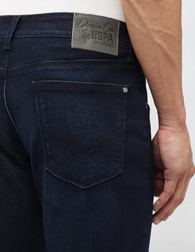 U.S. Polo Assn. Denim Co. Men's Brandon Slim Tapered Fit Blue Jeans (UDJEN1860_Blue_36)