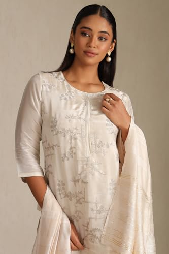 Soch Women's Tissue Kurta Set (EWS5CD21963_Beige