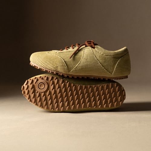 Theater Combat Sage Green Corduroy Sneakers for Women | Cushioned Sole Casual Shoes with Grip Outsole for Long Wear and Daily Comfort
