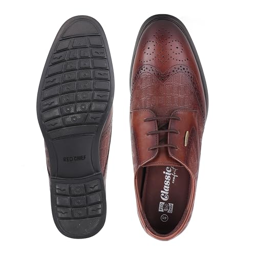 Red Chief Low Ankle Casual Derby Shoes for Men | Tan UK06