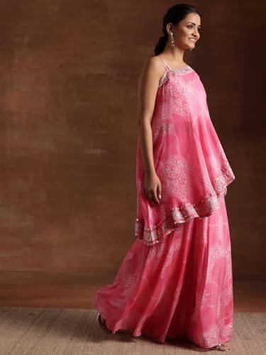 Libas Womens Printed Silk Blend Co-ord Set for Women