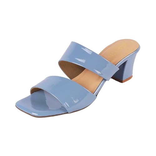 tresmode SANIA Blue Women's Dress Block Heel Sandals in Size 3 UK / 36 EU