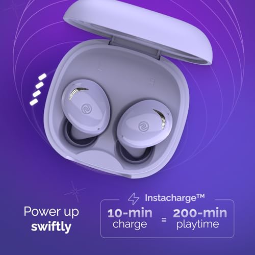 Noise Buds Trance in-Ear Truly Wireless Earbuds with 45H of Playtime, Voice Control, Low Latency(up to 40 ms), Instacharge(10 min=200 min), BT v5.3(True Purple)