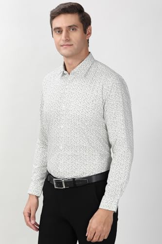 Men White Regular Fit Full Sleeves Formal Shirt