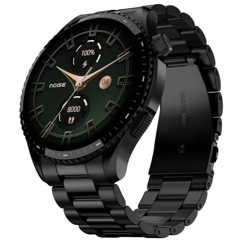 Noise Newly Launched Halo 3 Smart Watch with 1.43” AMOLED Display, 1000 NITS Brightness, Premium Metal Design, Powered by AI Pro, AI Transcription, Morning Briefs, 7-Day Battery (Elite Black)