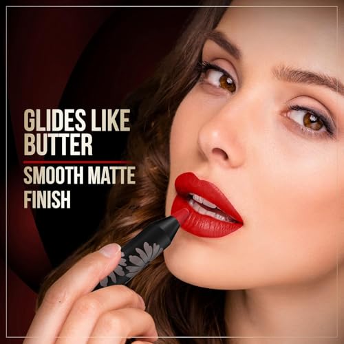 6 Shades Long Lasting Lip Crayons – All-Day Comfort | Matte Finish | Waterproof | Enriched with Vitamin E & Kojic Acid|Sharpenable Tip|Full Coverage| Lightweight Lipstick