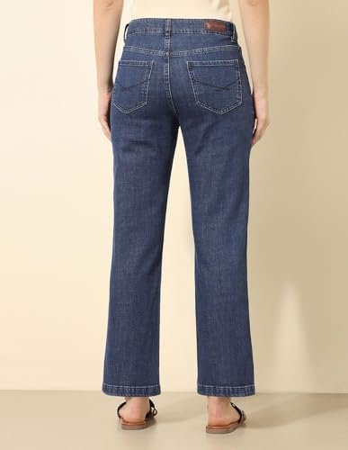 U.S. POLO ASSN. Women High Rise Straight Fit Jeans (UWAW24JEN282_Blue_36)