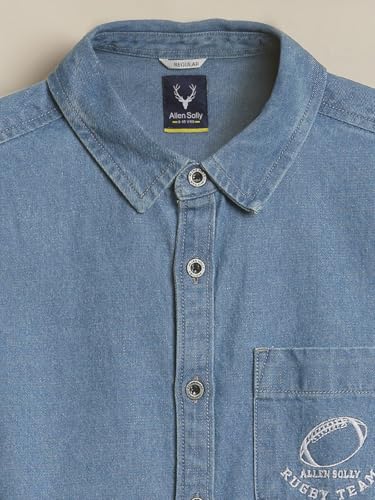 Boys Light Blue Solid Casual Shirt