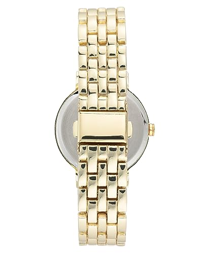 NINE WEST Women's Glitter Accented Dial Watch, NW/2402, Gold