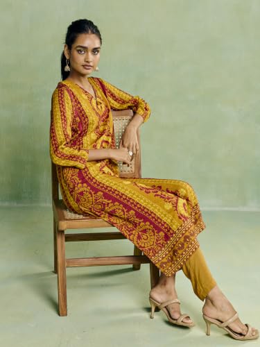 Aarke Ritu Kumar Mustard Mehak Kurta With Pant And Dupatta
