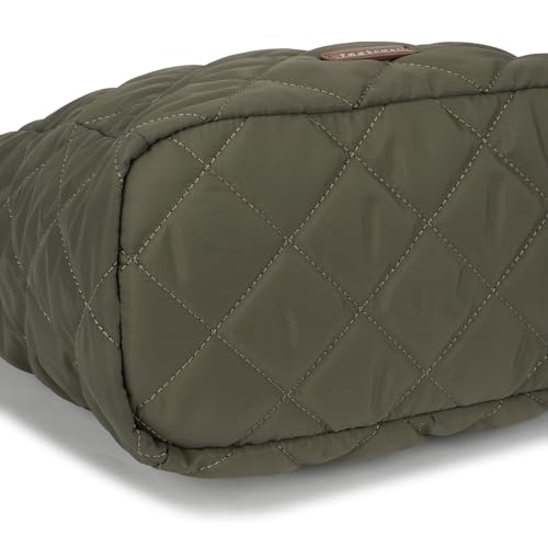 Fastrack Gridline Tote | Nylon Women’s Tote Bag | Diamond-Quilted Design with Dual Carry Options & Multiple Compartments