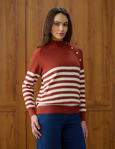 U.S. POLO ASSN. Horizontal Striped Regular Fit Sweater (UWAW25SWE182_Multi-Colour_XS) Multicolor