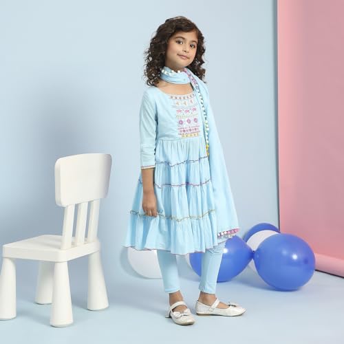 BIBA GIRL SOLID FITTED KID(KW5263E_BLUE_5)