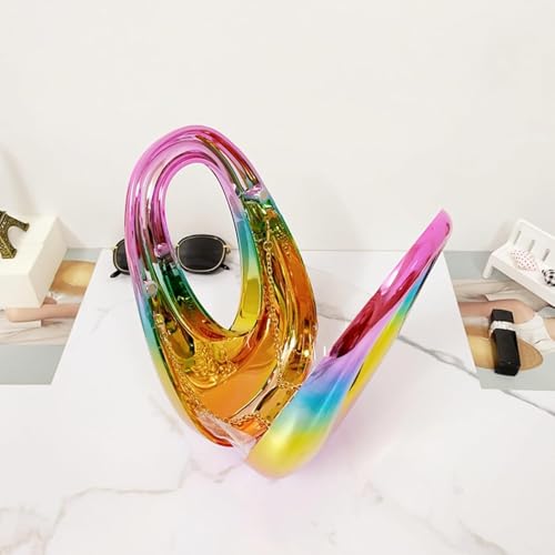 HAYSCH Metallic Acrylic Evening Handbag for Women | Crossbody Sling Bags with Detachable Chain Strap Glossy Stylish Latest Ladies Girls Small Size Cute Party Wedding Bag (Rainbow Oval Sling)