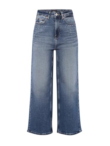 ONLY Women's High Rise Wide Leg Jeans Medium Blue Denim