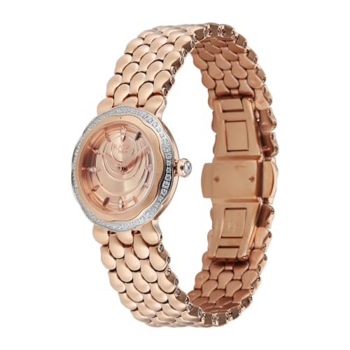 Titan Raga Paris with Love Quartz Analog 2Hands Display Rose Gold/Sunray Brushed dial with Embossed Pattern Dial Light Rose Gold Stainless Steel Strap Watch for Women - 2838WM01
