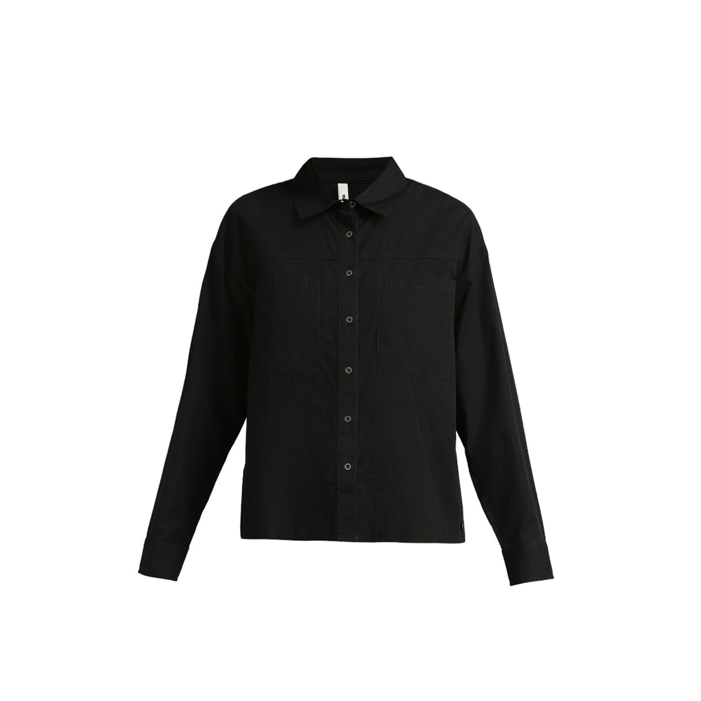 Pepe Jeans Women's Solid Oversized Fit Shirt (PL304903_Black