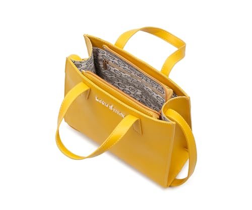 LOUIS STITCH Stylish Yellow Handbag for Women | Ladies Satchel Handbag for Travel, Office, College | LDB-VF1039-HBYL