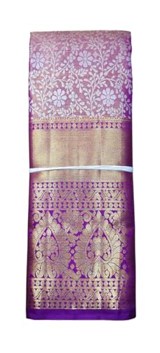 VFCollections Women's Traditional Handloom Kanchipuram Silk Pure Bridal Pattu Sarees | Rich Zari Woven Design | Unstitched Blouse (VFC516-1)