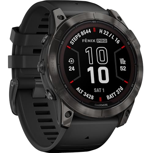 Garmin Fenix 7X Pro Sapphire Edition Smartwatch with Band, 51 mm Case, Carbon Gray/Black