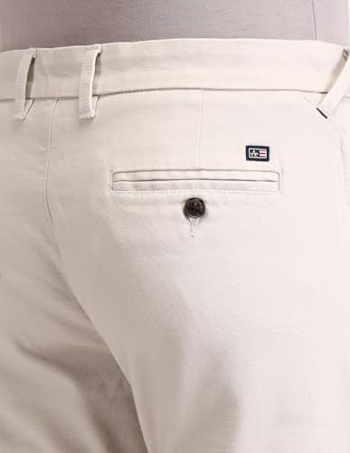 Arrow Sports Men's Slim Casual Pants (ASAITR2456_Beige