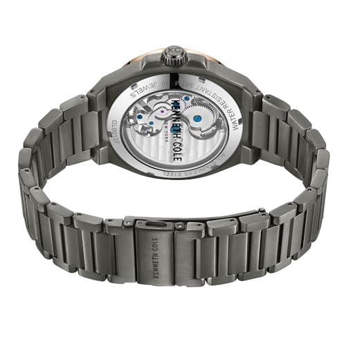 Kenneth Cole Automatic Black dial Stainless Steel Strap Watch for Men-KCWGY0064401MN