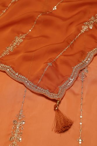 Soch Women's Dola Silk Salwar Suit Set (SMUA5CD2313_Orange