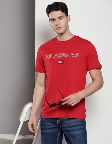 Tommy Hilfiger Mens Red Color T-Shirt (S)
