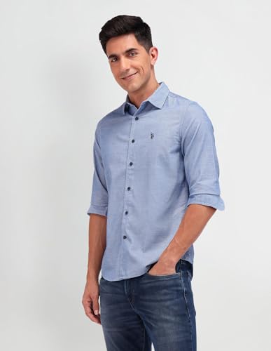 U.S. POLO ASSN. DENIM CO. Men's Slim Fit Shirt (UDSHT1427 Blue