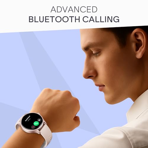 boAt Lunar Discovery Neo, 1.39" (3.5 cm) Round HD Display, Premium Metallic Finish, Animated Watchfaces, 100+ Sports Mode, Bluetooth Calling, Smart Watch for Men & Women (Cherry Blossom)