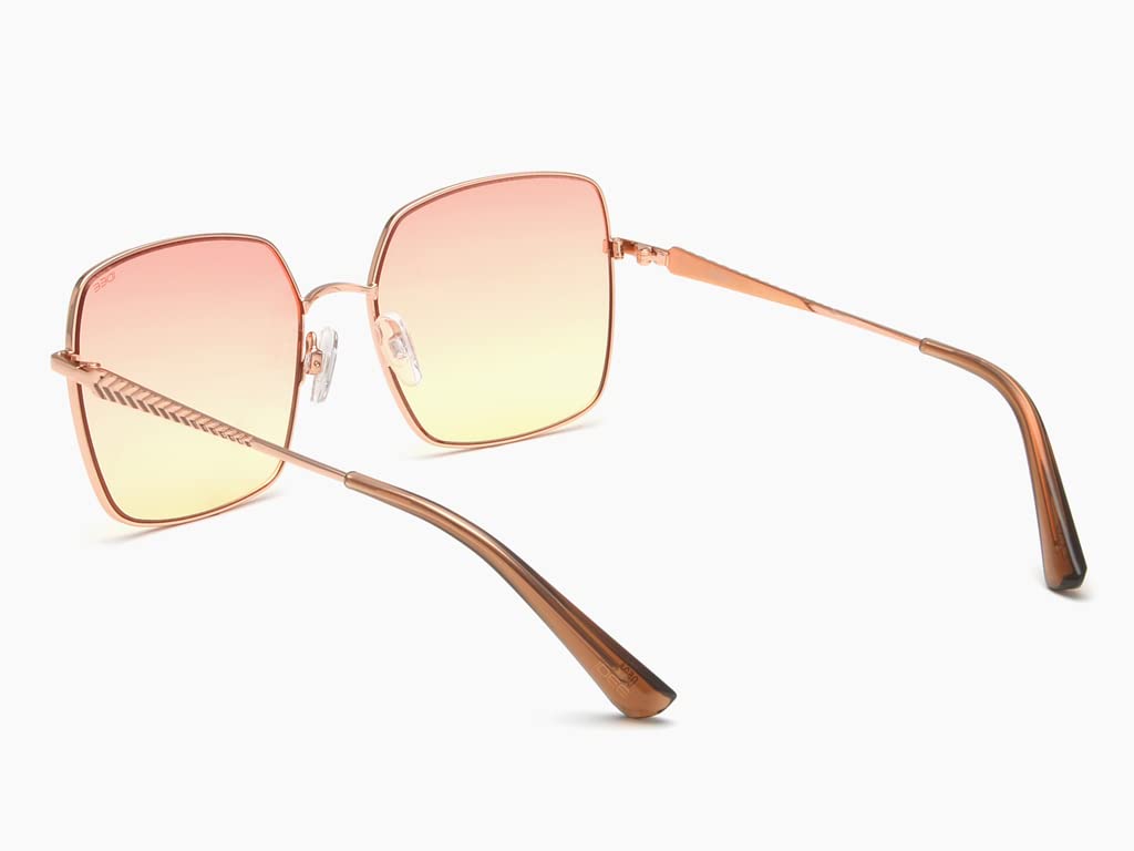 IDEE 100% UV protected sunglasses for Women | Size- Large | Shape- Square | Model- IDS2743RC2SG (Shiny Rose Gold)