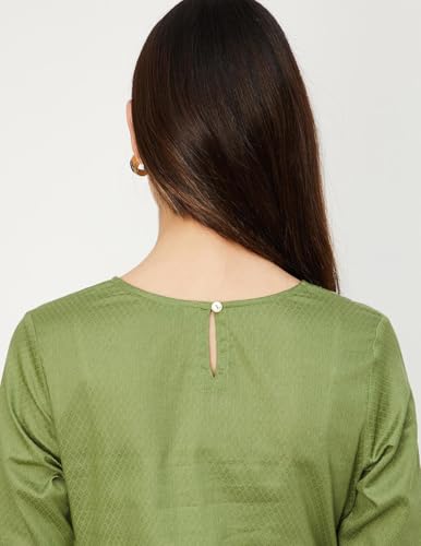 Max Women Embroidered Straight Kurta (WWLI41001OLIVE)_XL