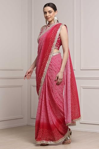 BIBA Printed Cotton Silk Regular Wedding Saree With Blouse