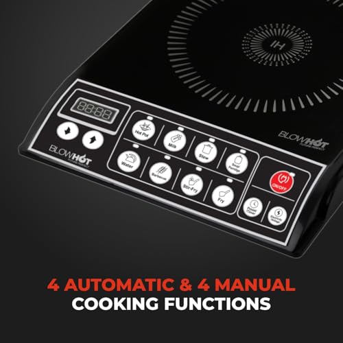 BLOWHOT A9 Induction Cooktop Pack of 2 | 2000 Watt Push Control Basic Cook Top | Fast Heating Electric Induction Stove | 1 Year Warranty on Coil, PCB & Fan | Black