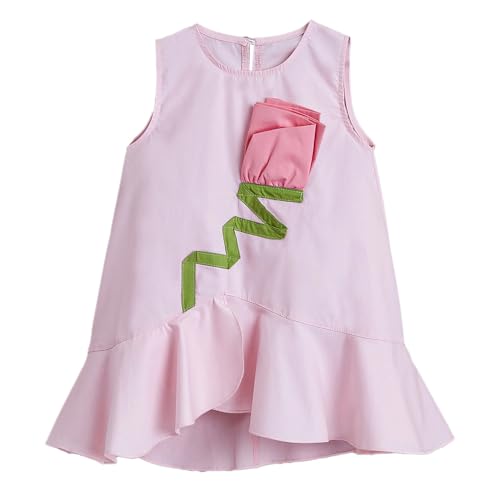 Hopscotch Girls Sleeveless Pink Pure Cotton Casual Dress (2.5-3 Years)