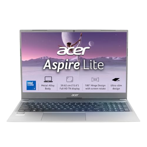 Acer Aspire Lite Intel Core 3-100U Processor, Office 2024 + M365 Basic, 8GB RAM/512GB SSD, 15.6"/39.62 cm, FHD IPS Display,Win 11 Home, Steel Grey, 1.59Kg, AL15-53, Thin and Light Laptop