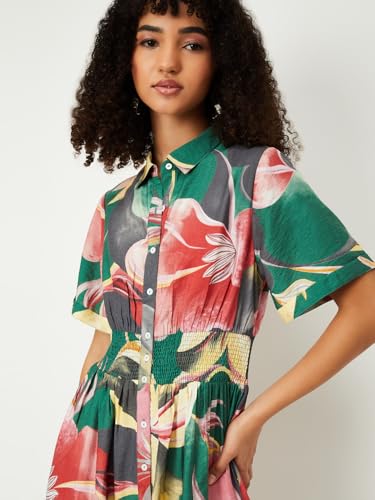 Max Women Floral Print A-line Dress (Multicolour_XXL)