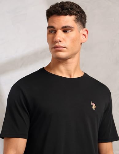 U.S. POLO ASSN. Men's PE002 Supima Cotton Ultra Soft Premium T-Shirt (PE002-PL_Black_2XL)